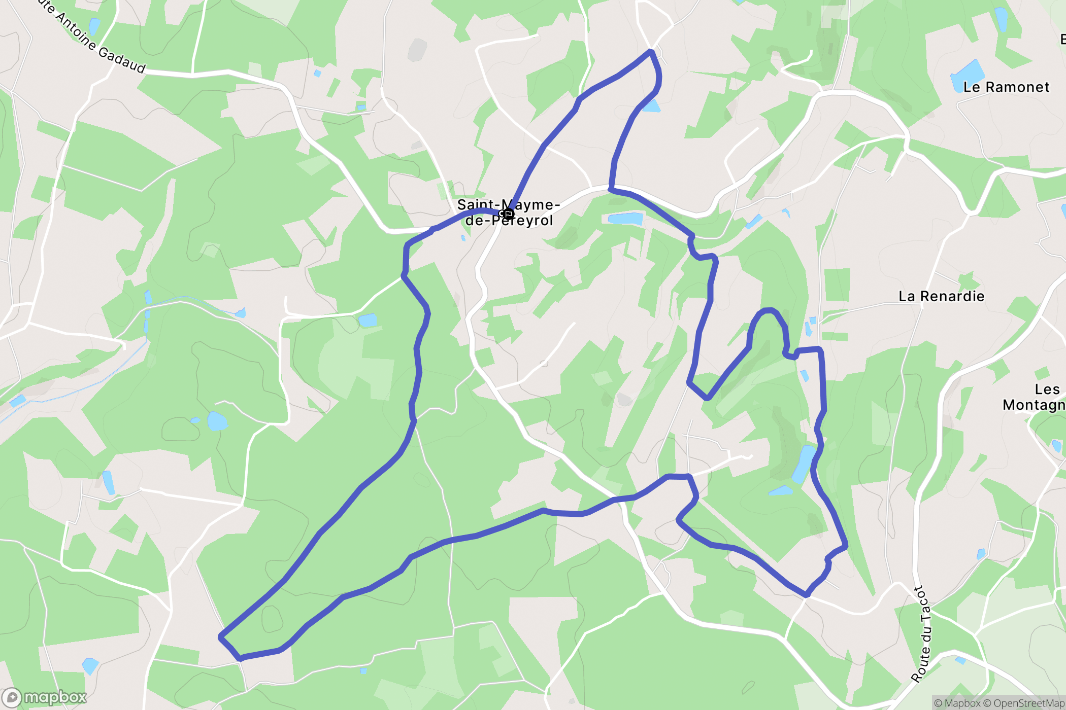 Saint-Mayme-de-Péreyrol : carte du parcours de randonnée - France