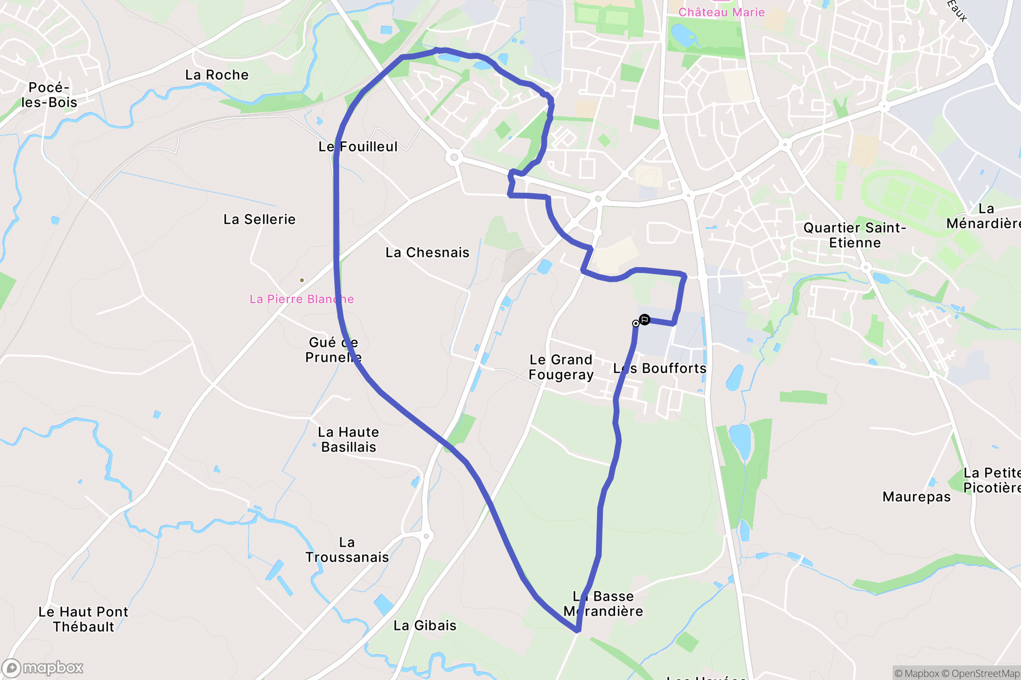 Vitré : carte du parcours de randonnée - France