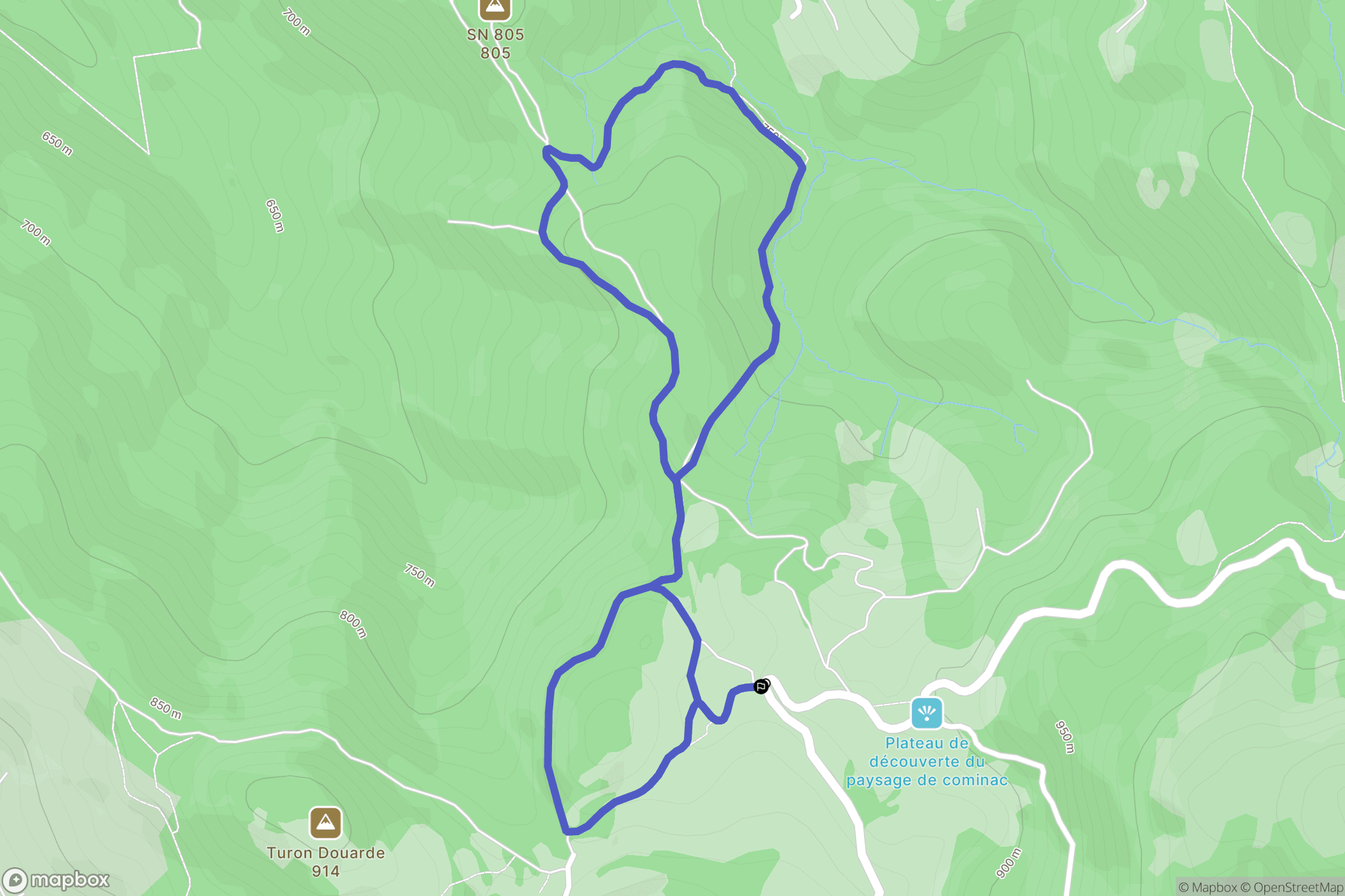 Ercé : carte du parcours de randonnée - France