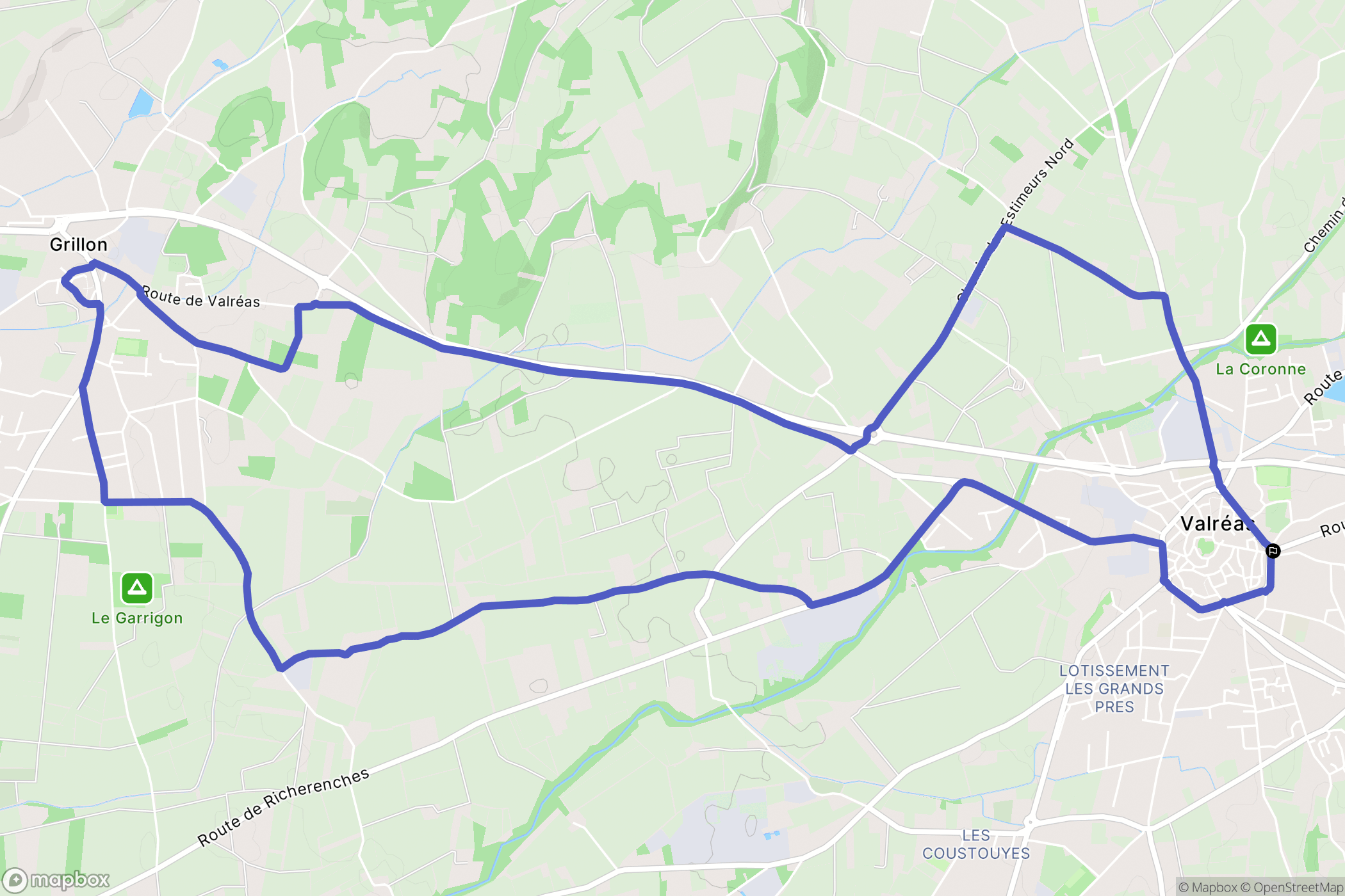 Valréas : carte du parcours de randonnée - France