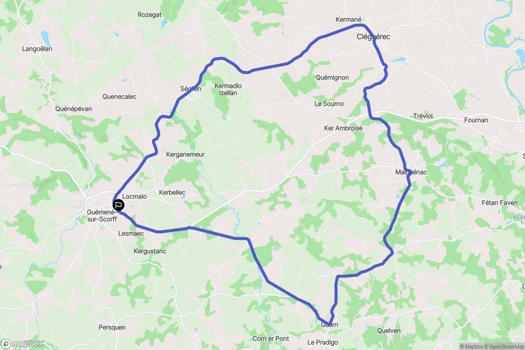 Guémené-sur-Scorff : carte du parcours de randonnée - France