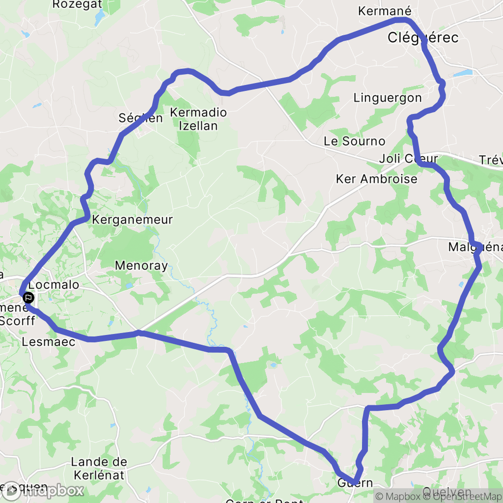 Guémené-sur-Scorff : carte du parcours de randonnée - France