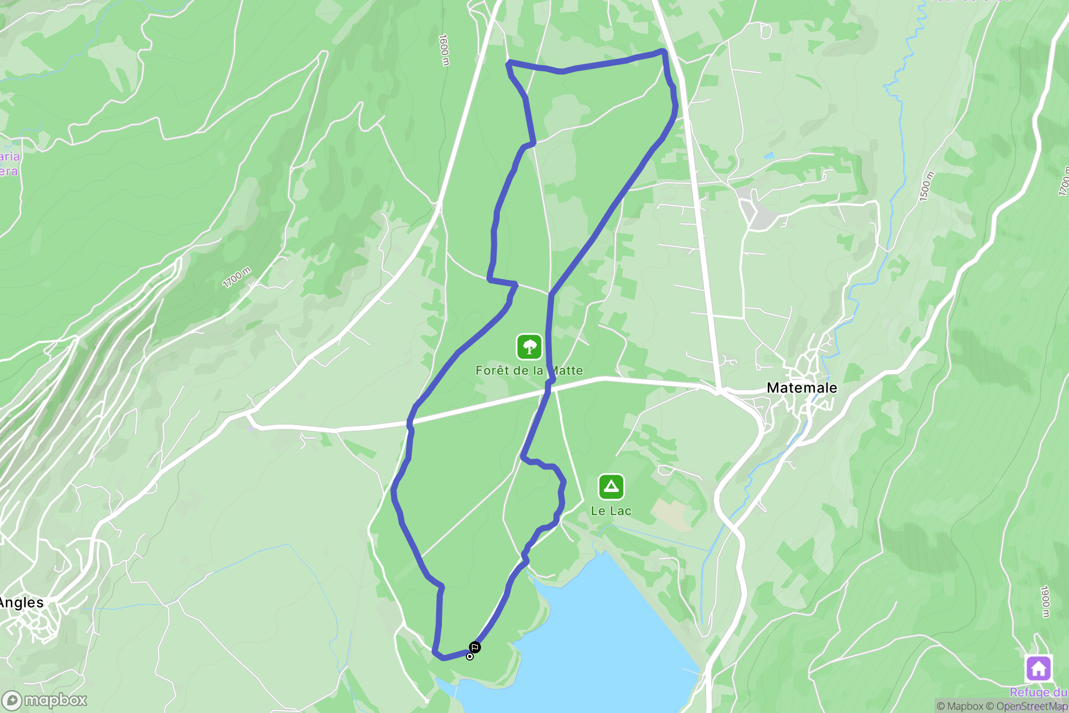 Matemale : carte du parcours de randonnée - France