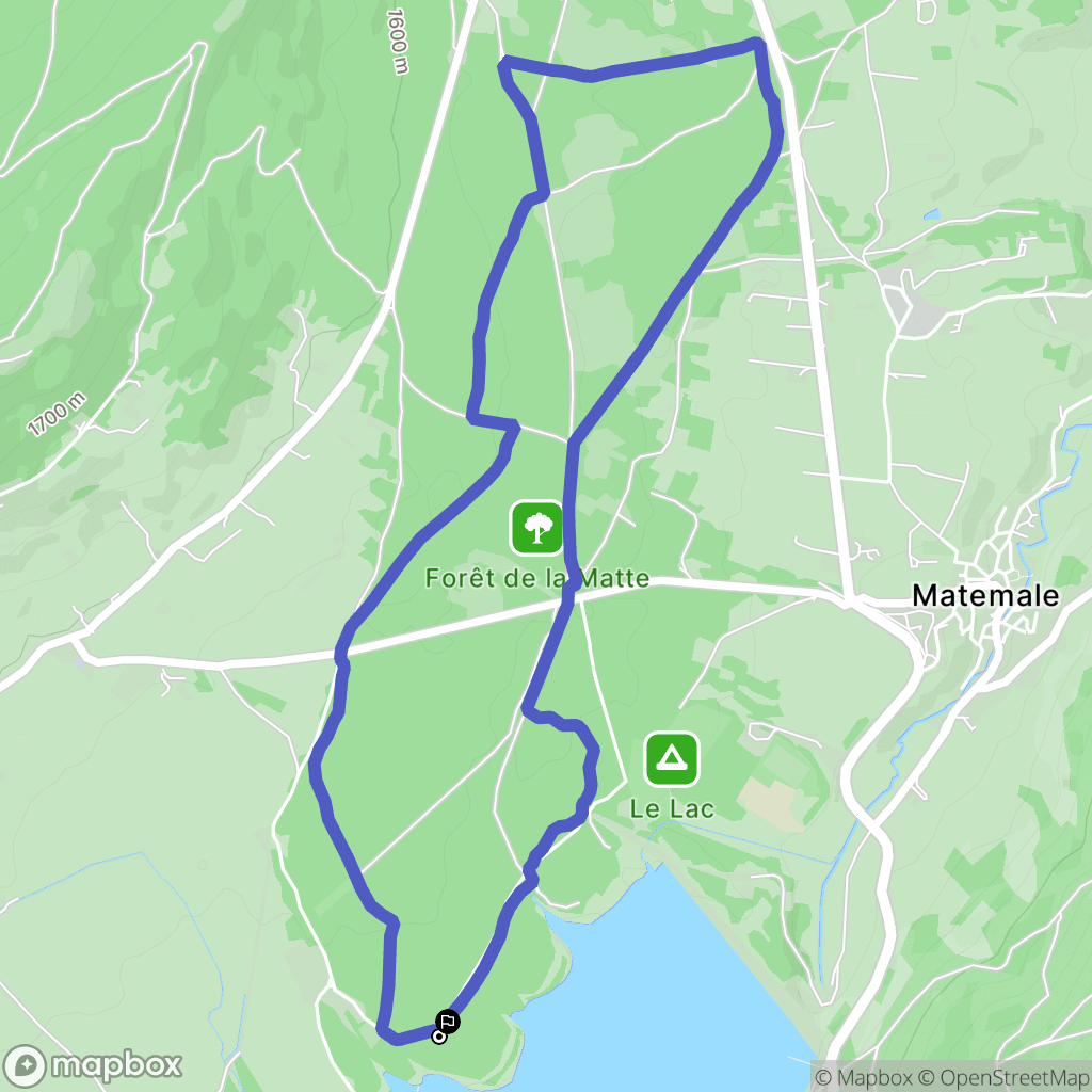 Matemale : carte du parcours de randonnée - France