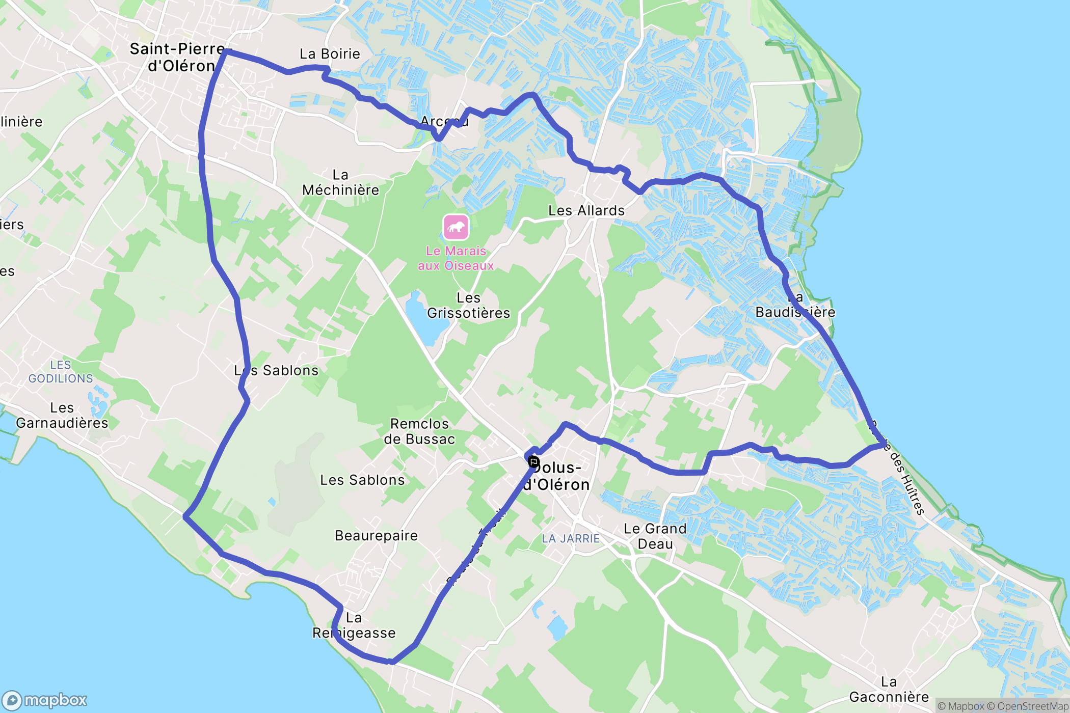 Dolus-d'Oléron : carte du parcours de randonnée - France
