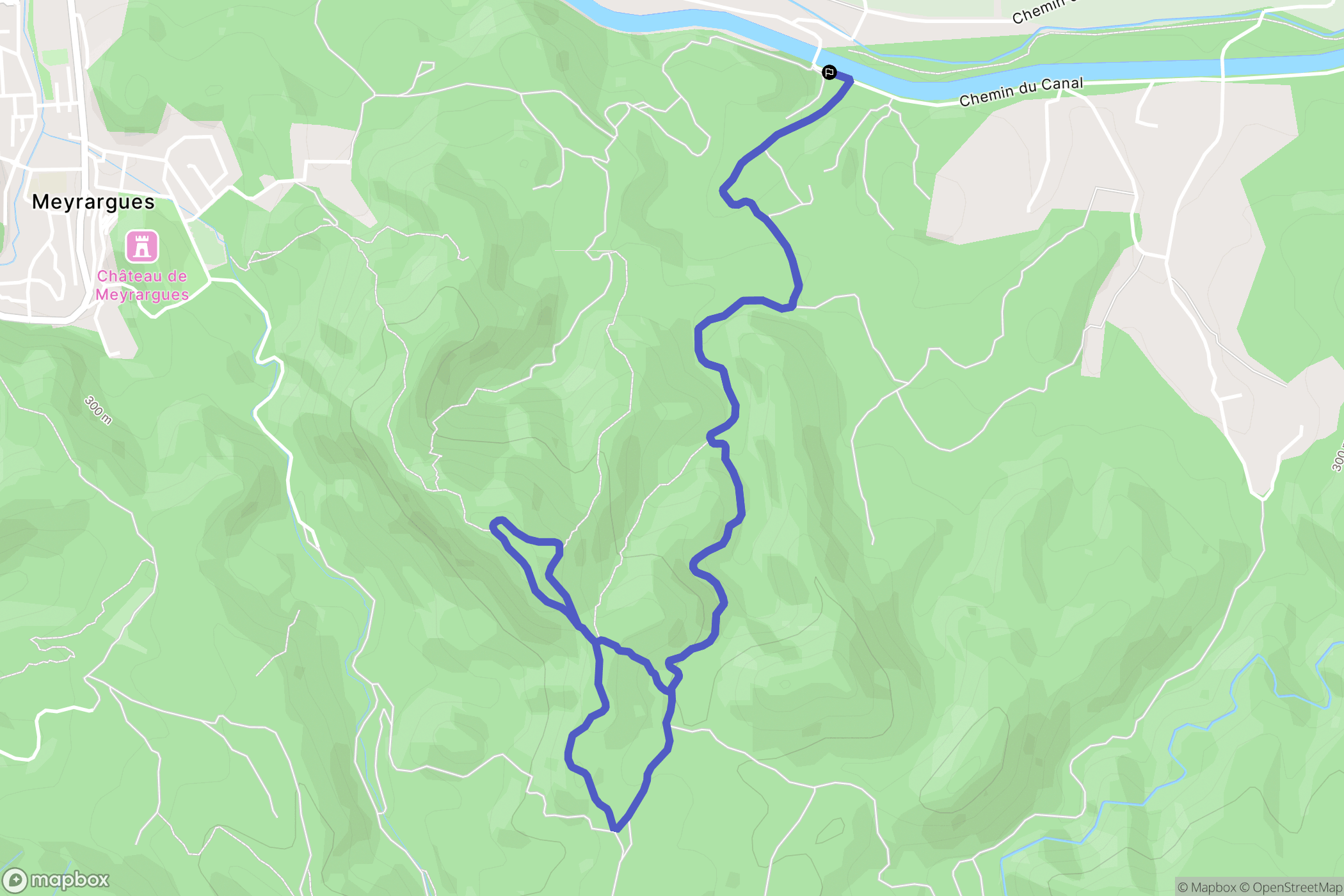 Peyrolles-en-Provence : carte du parcours de randonnée - France