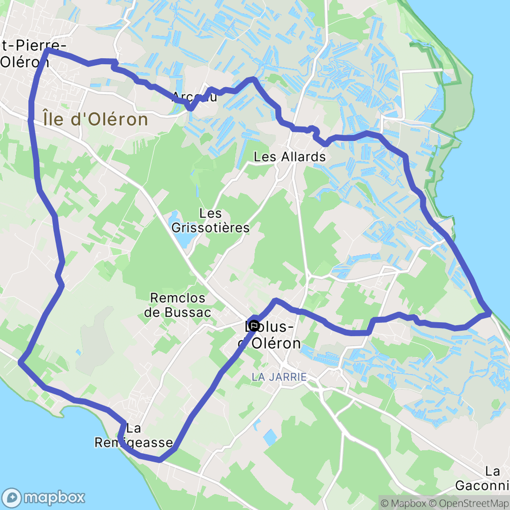 Dolus-d'Oléron : carte du parcours de randonnée - France
