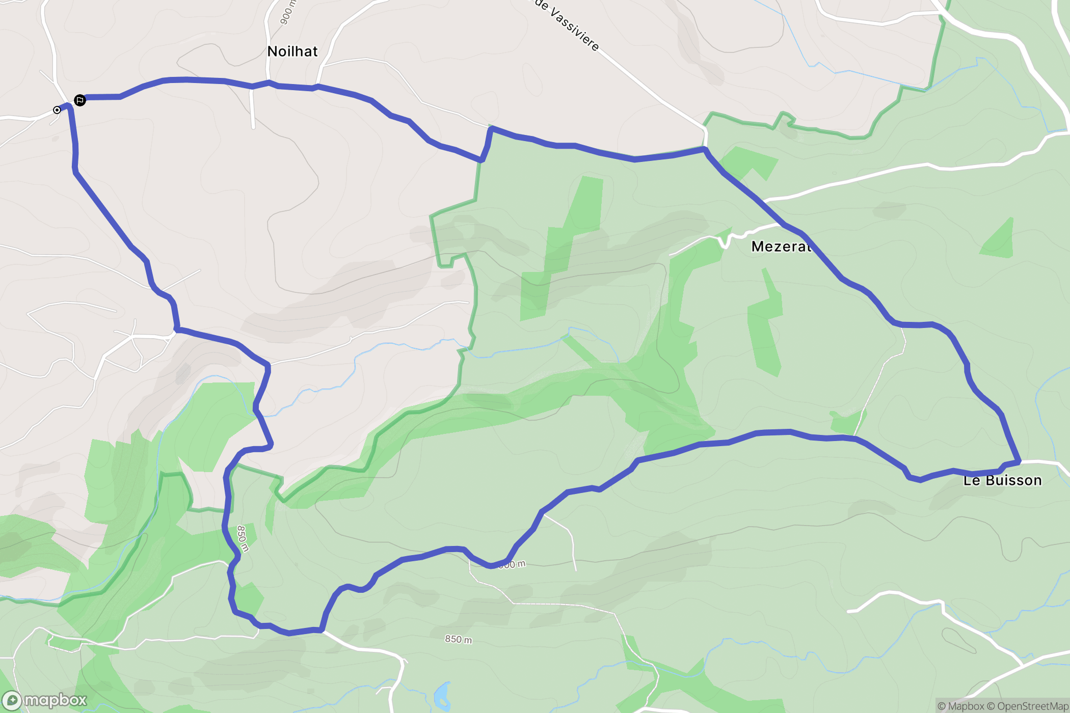 Tauves : carte du parcours de randonnée - France