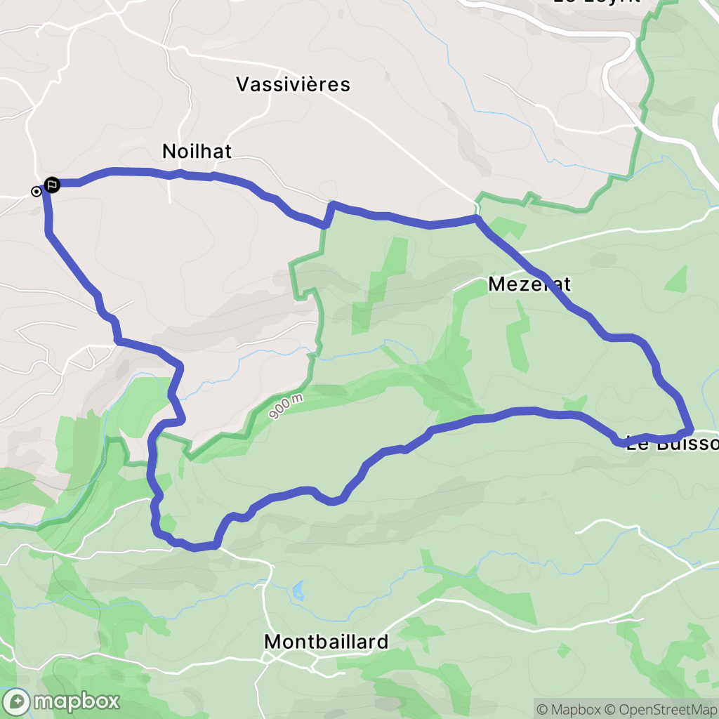 Tauves : carte du parcours de randonnée - France