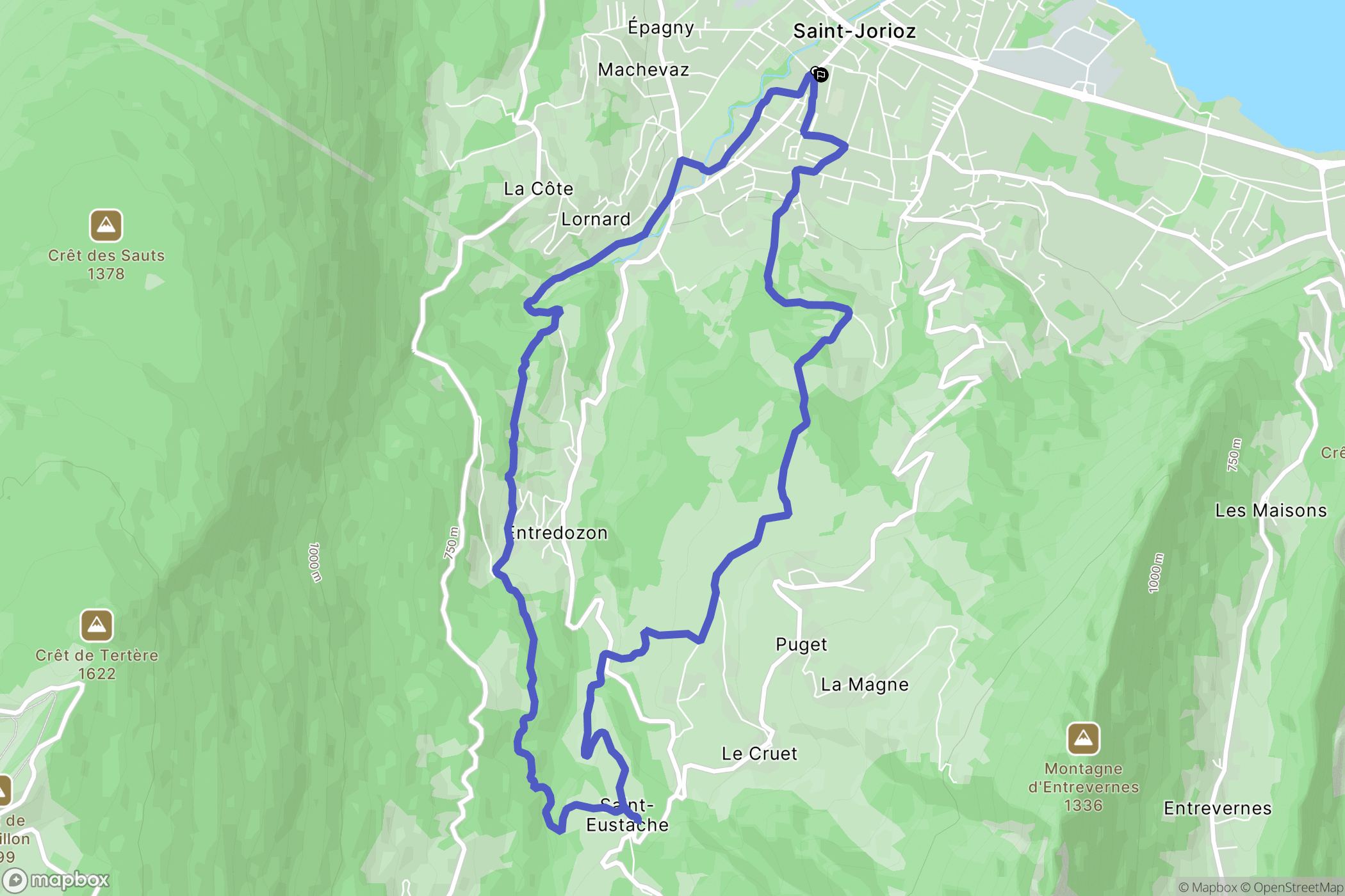 Saint-Jorioz : carte du parcours de randonnée - France