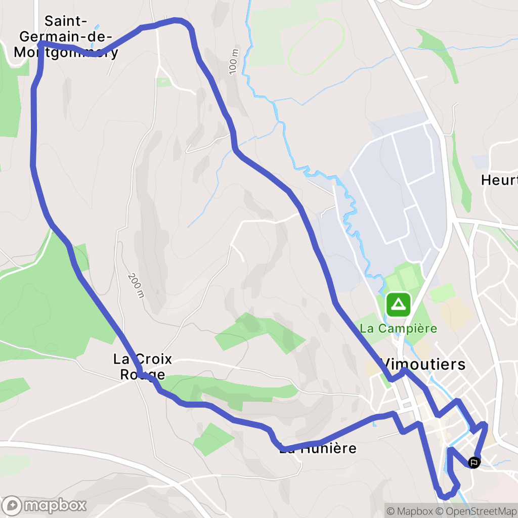 Vimoutiers : carte du parcours de randonnée - France