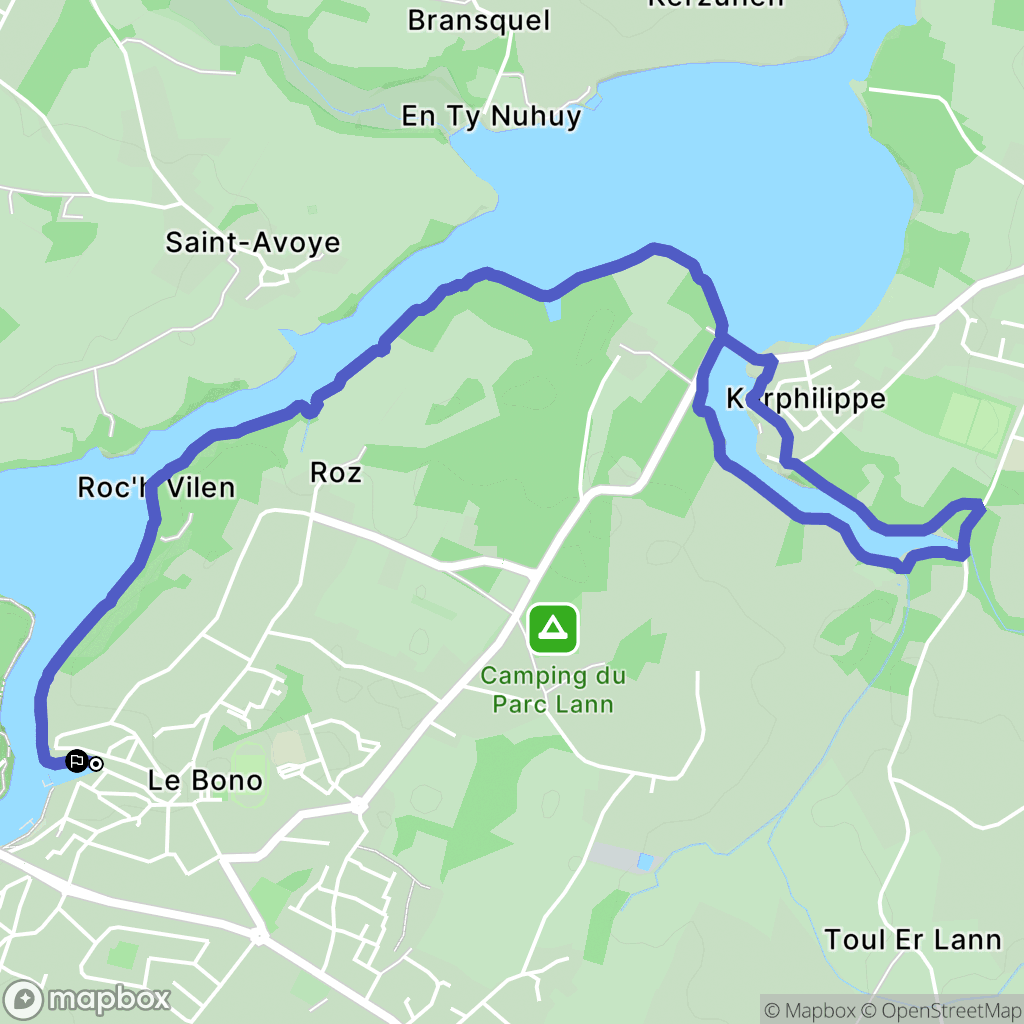 Le Bono : carte du parcours de randonnée - France