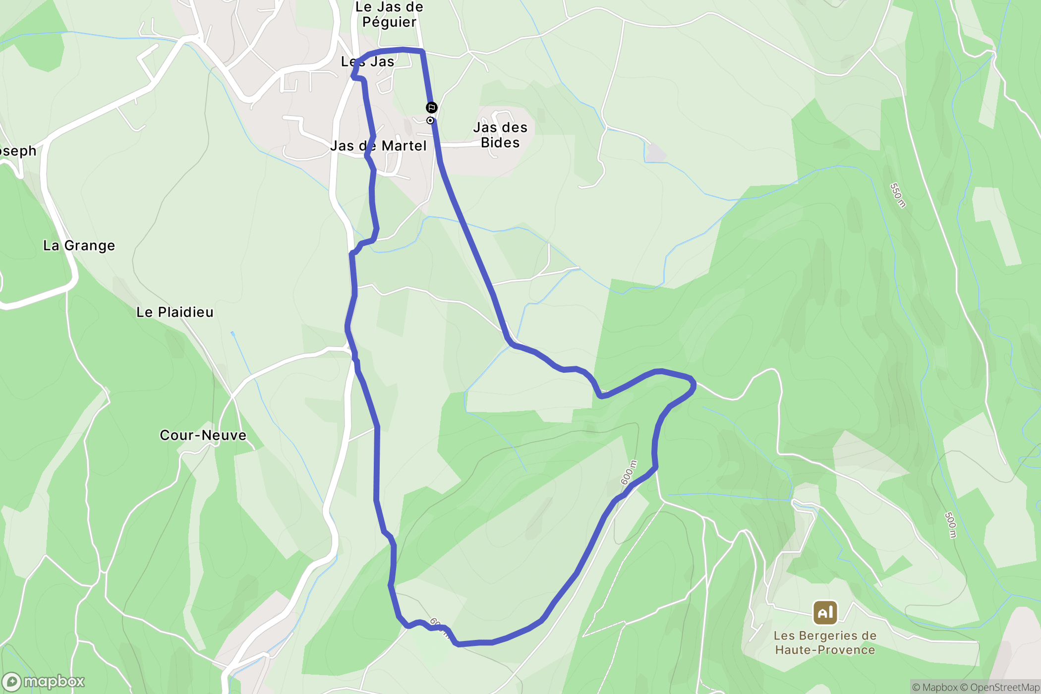 Châteauneuf-Val-Saint-Donat : carte du parcours de randonnée - France