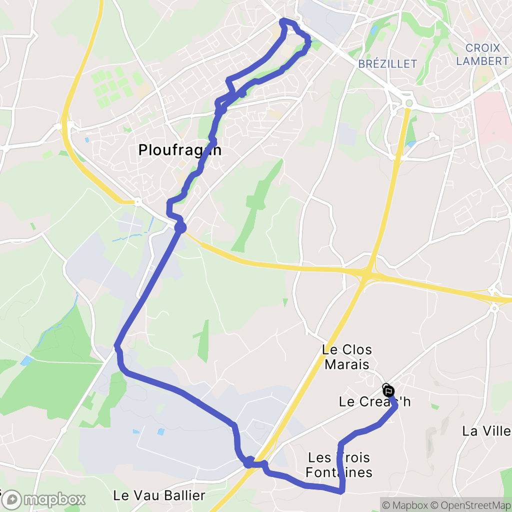 Plédran : carte du parcours de randonnée - France