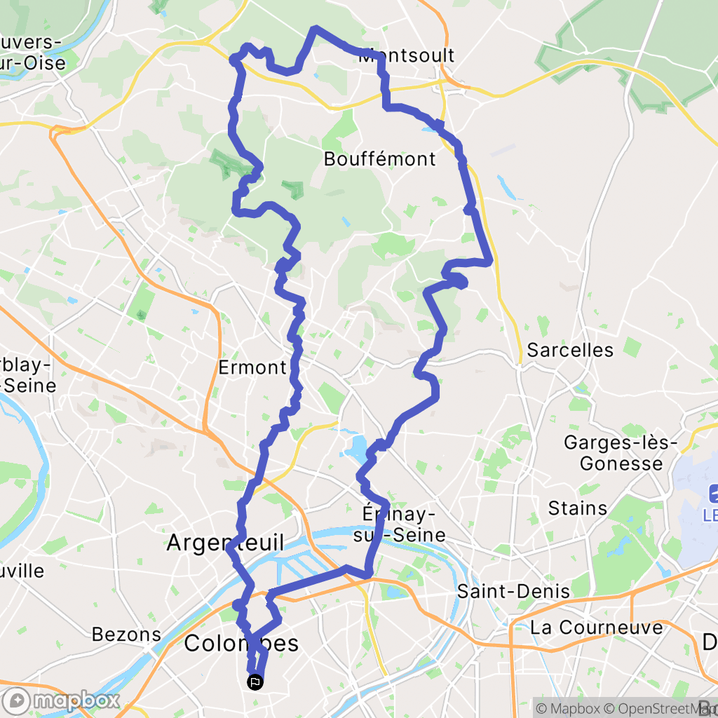 Bois-Colombes : carte du parcours de randonnée - France