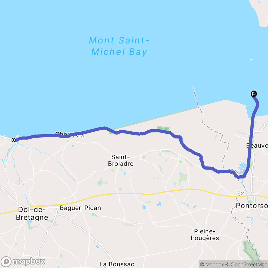 Le Vivier-sur-Mer : carte du parcours de randonnée - France