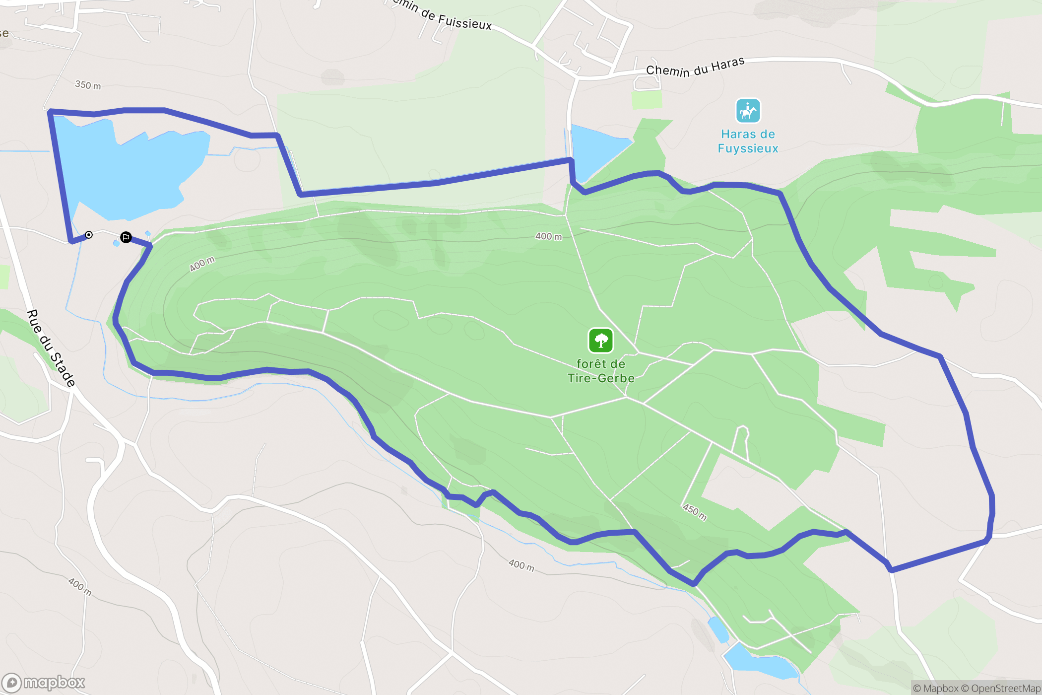 Montcarra : carte du parcours de randonnée - France