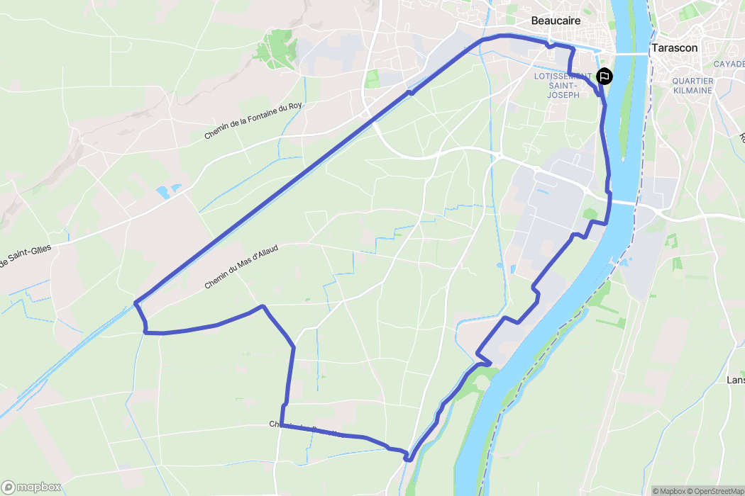Beaucaire : carte du parcours de randonnée - France
