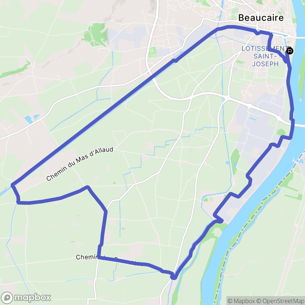 Beaucaire : carte du parcours de randonnée - France