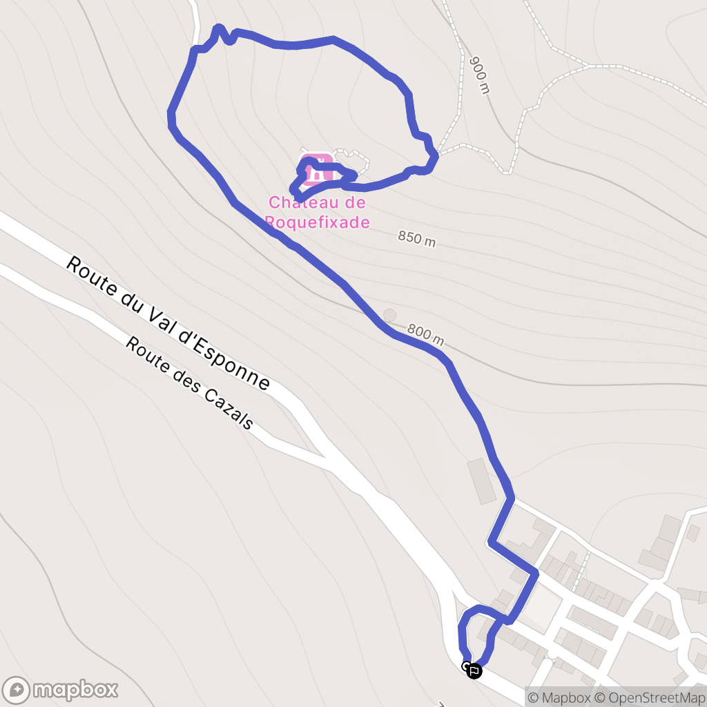 Roquefixade : carte du parcours de randonnée - France