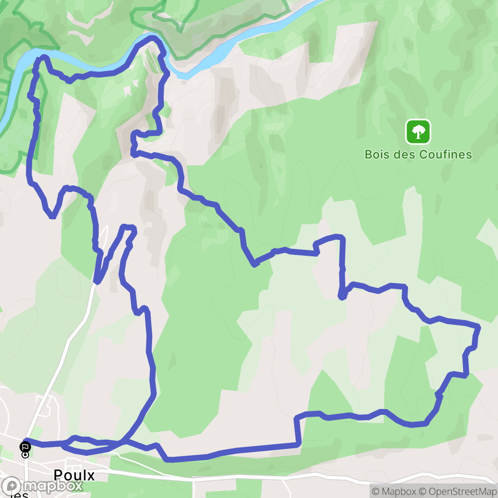 Poulx : carte du parcours de randonnée - France