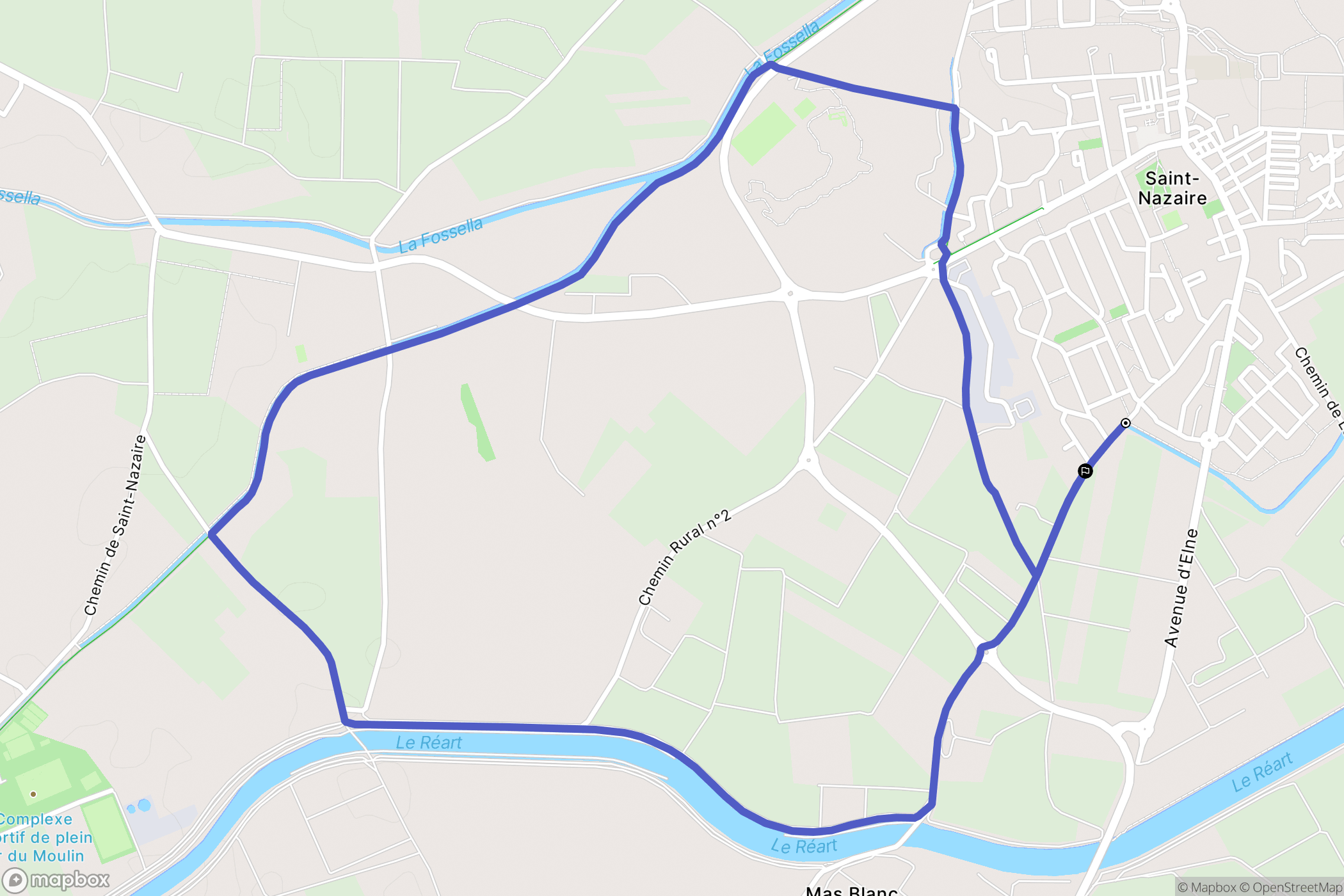 Saint-Nazaire : carte du parcours de randonnée - France