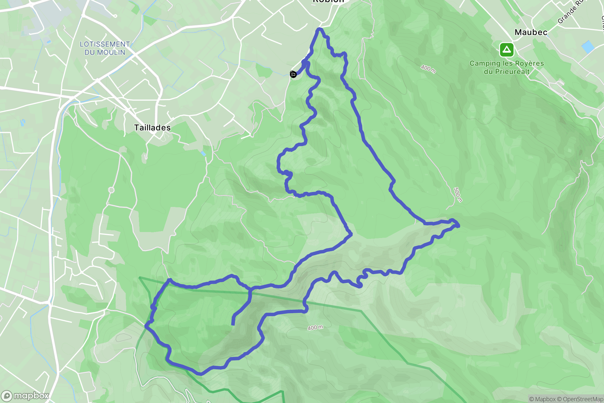 Robion : carte du parcours de randonnée - France