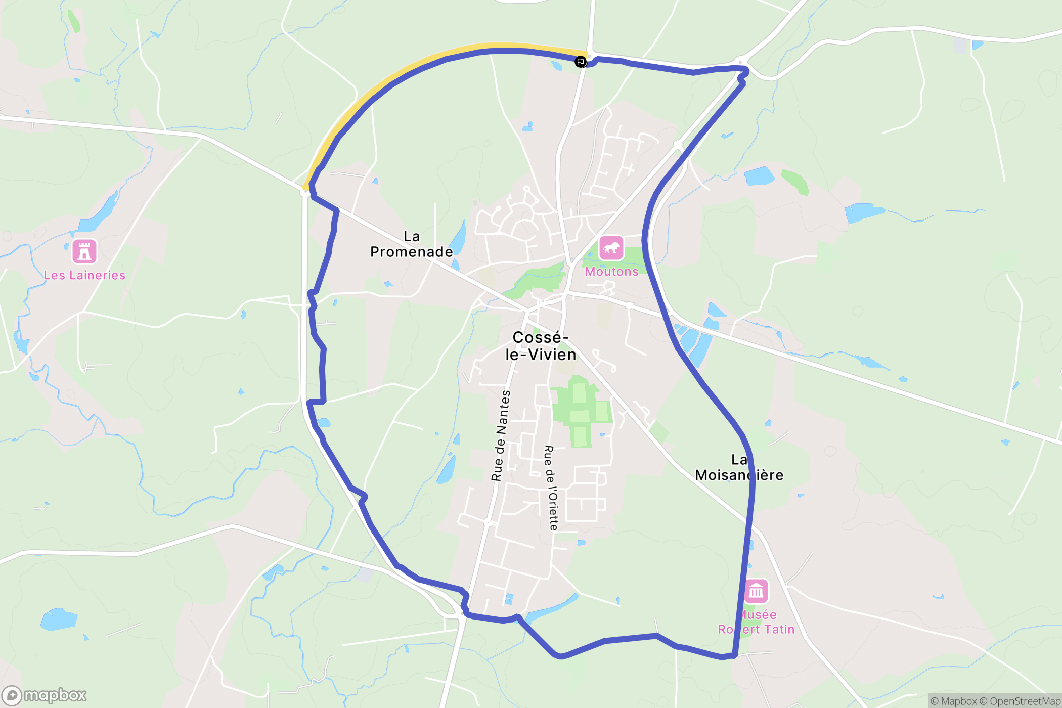Cossé-le-Vivien : carte du parcours de randonnée - France