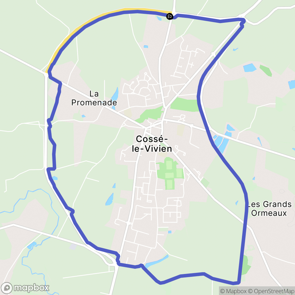 Cossé-le-Vivien : carte du parcours de randonnée - France