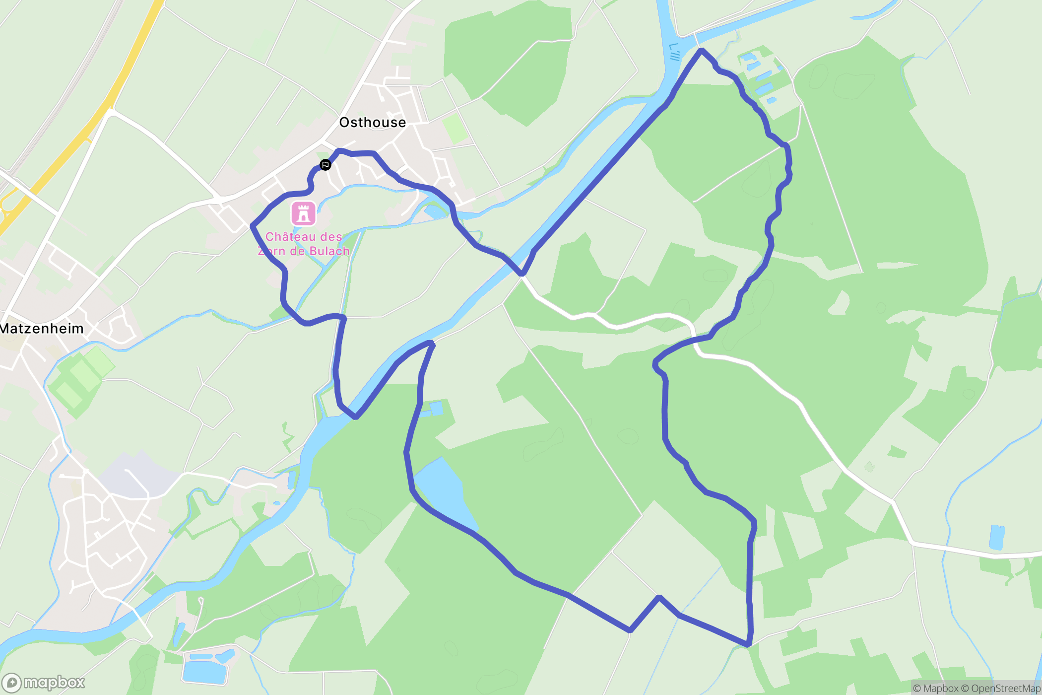 Osthouse : carte du parcours de randonnée - France