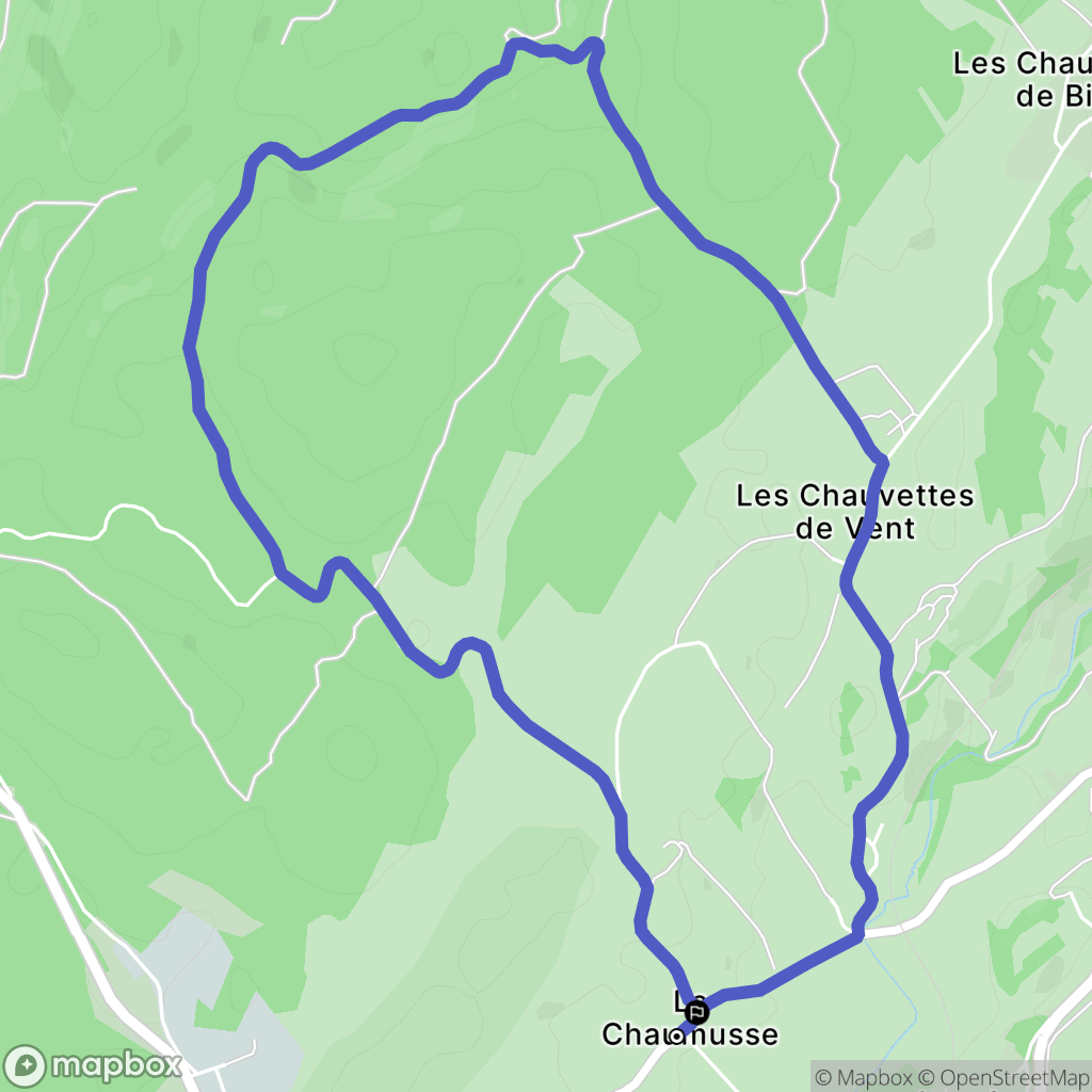 La Chaumusse : carte du parcours de randonnée - France