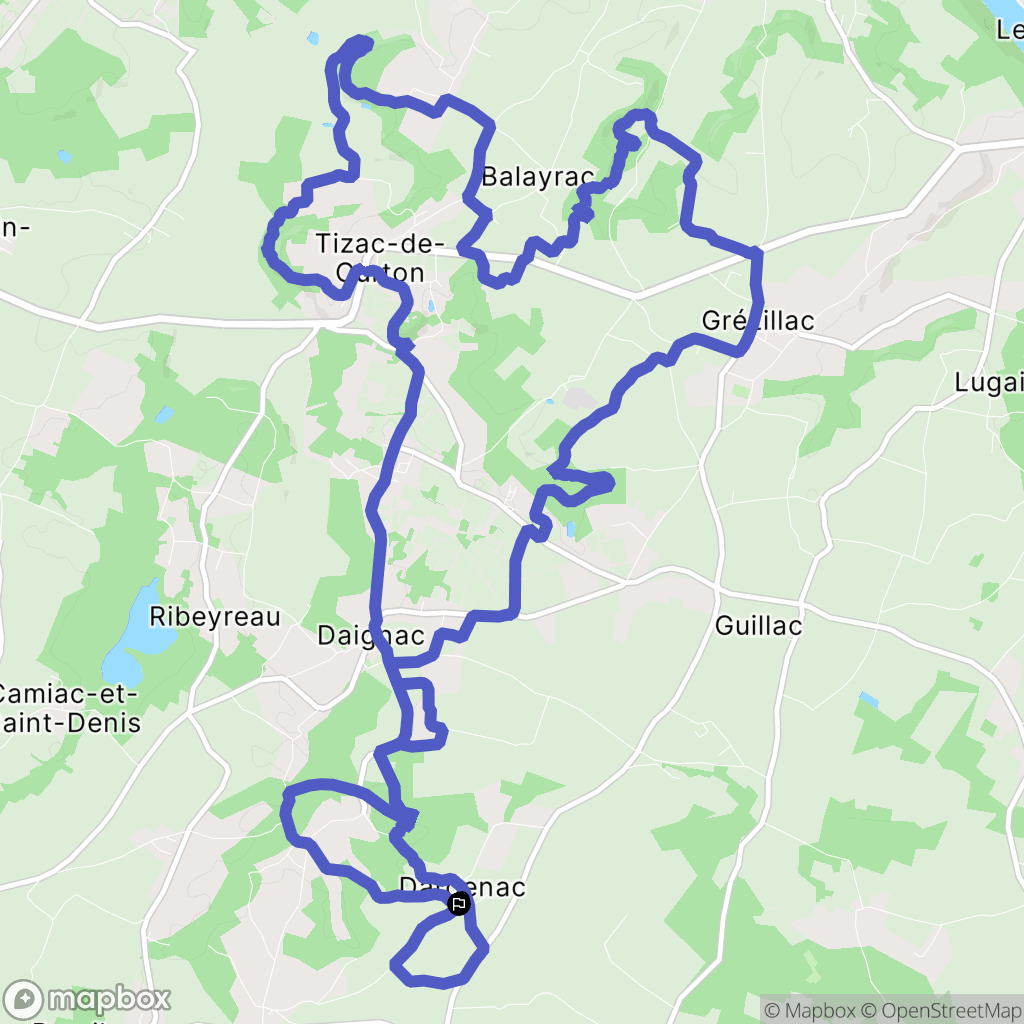 Dardenac : carte du parcours de randonnée - France