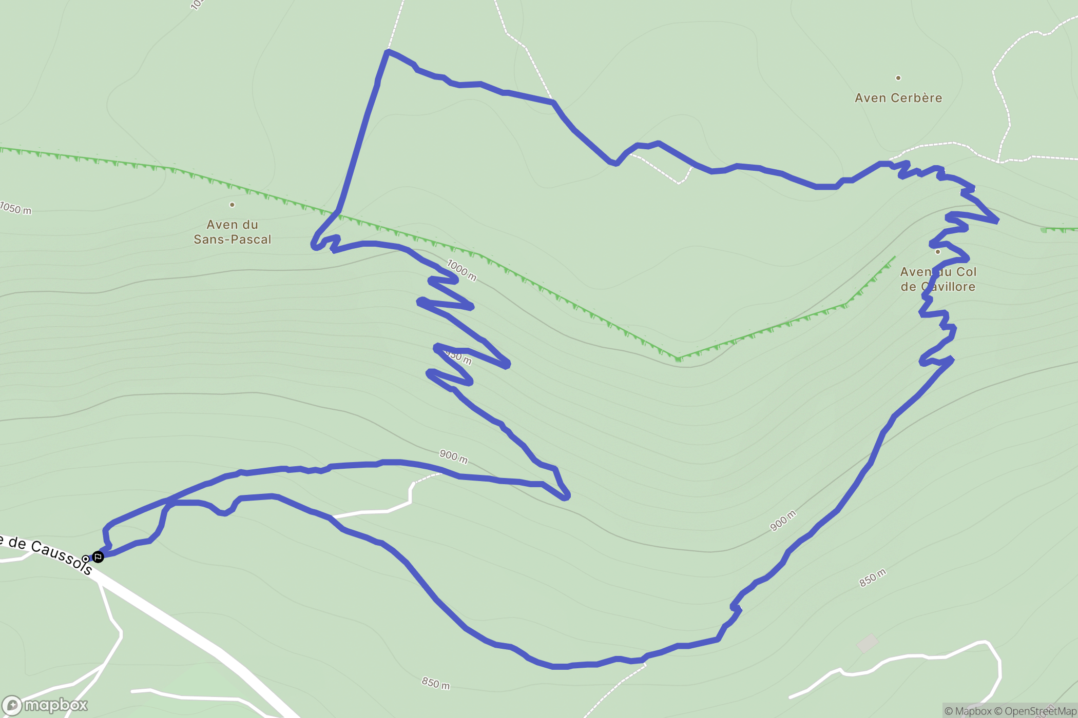 Gourdon : carte du parcours de randonnée - France