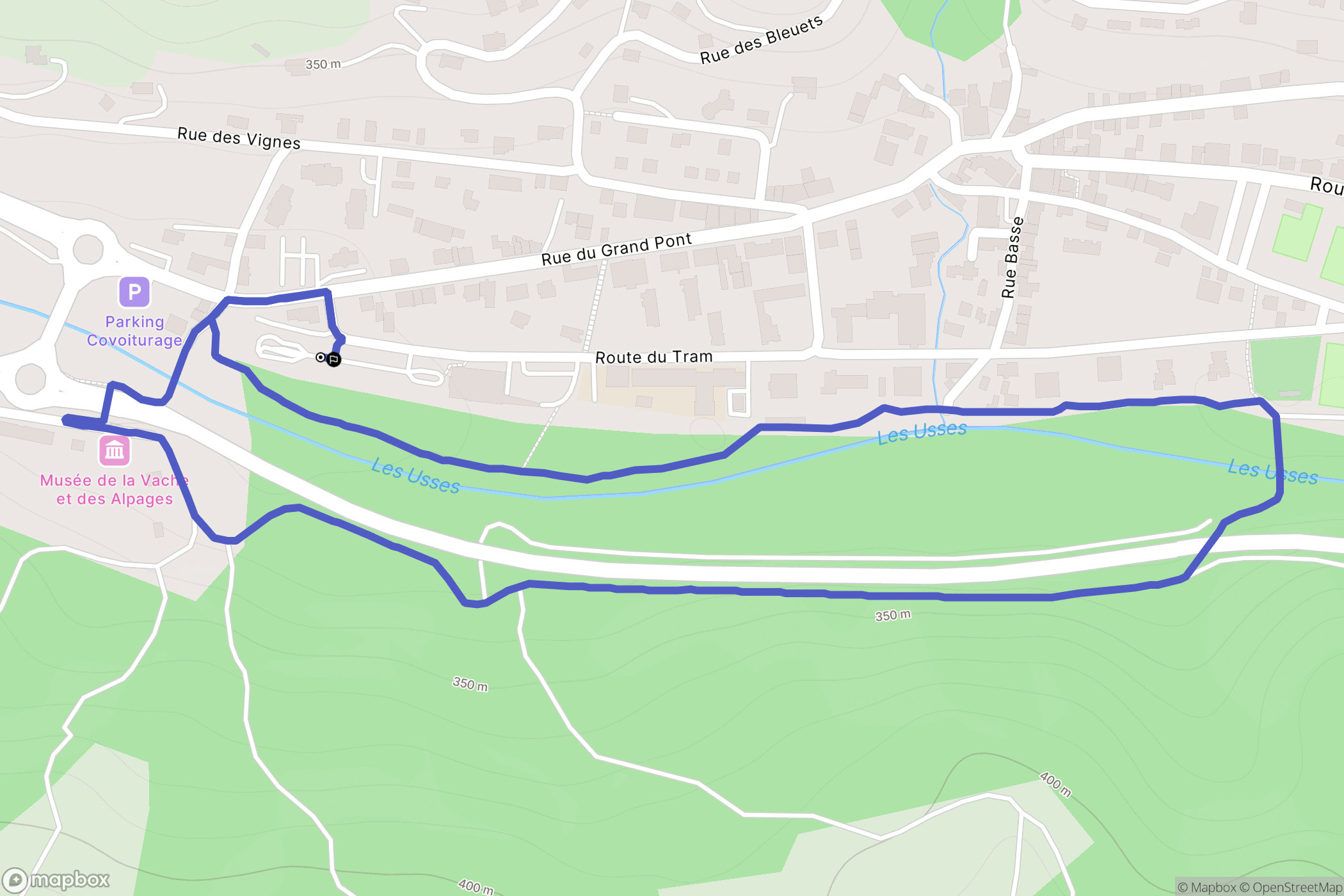 Frangy : carte du parcours de randonnée - France