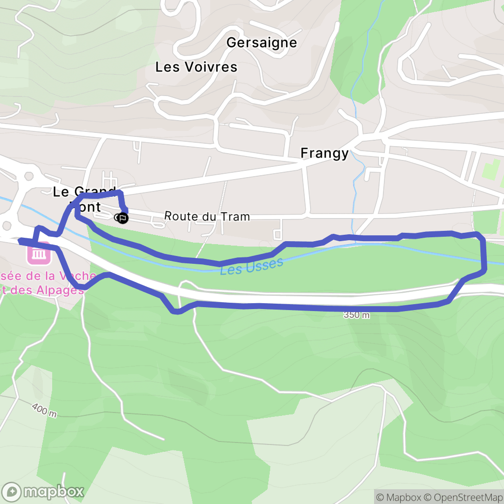 Frangy : carte du parcours de randonnée - France