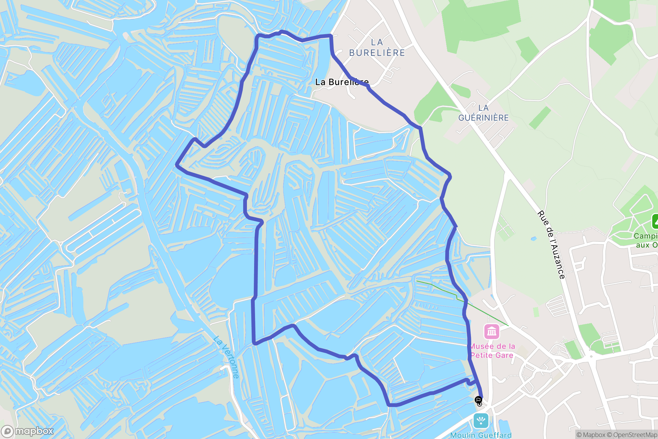 L'Île-d'Olonne : carte du parcours de randonnée - France