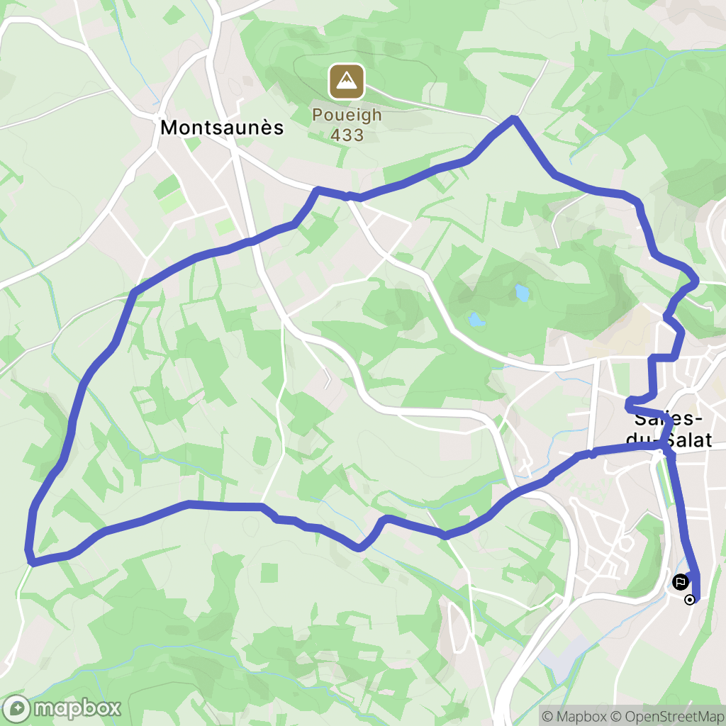 Salies-du-Salat : carte du parcours de randonnée - France