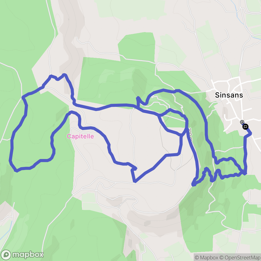 Calvisson : carte du parcours de randonnée - France