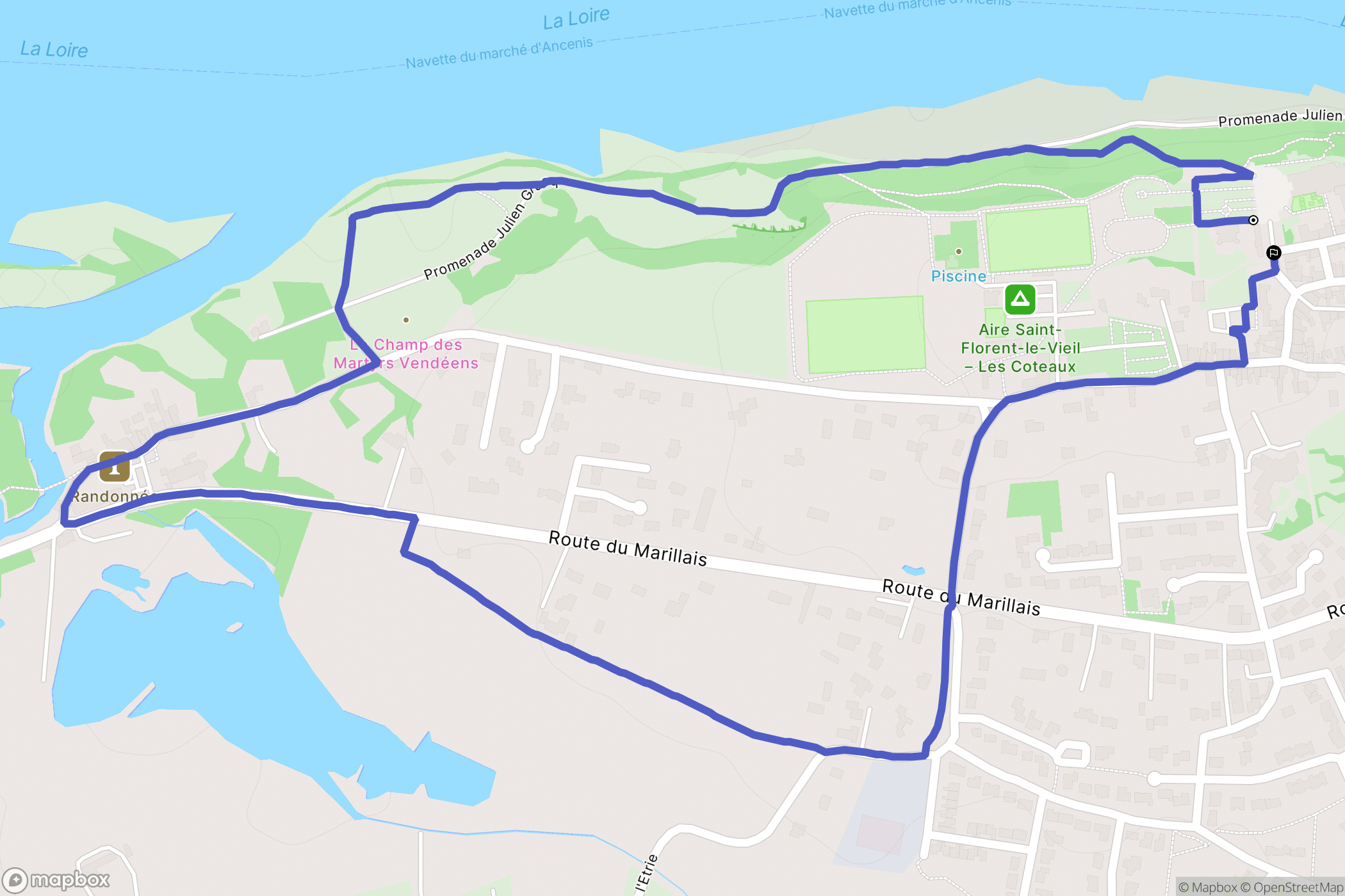 Mauges-sur-Loire : carte du parcours de randonnée - France