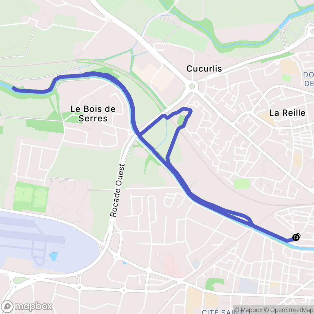 Carcassonne : carte du parcours de randonnée - France