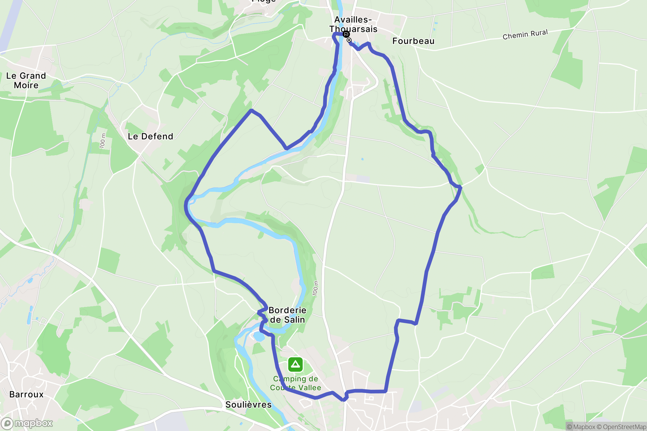 Availles-Thouarsais : carte du parcours de randonnée - France
