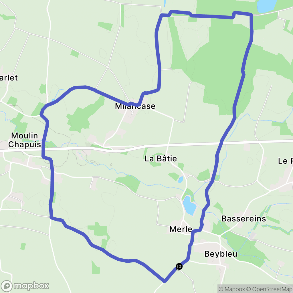 Chaneins : carte du parcours de randonnée - France