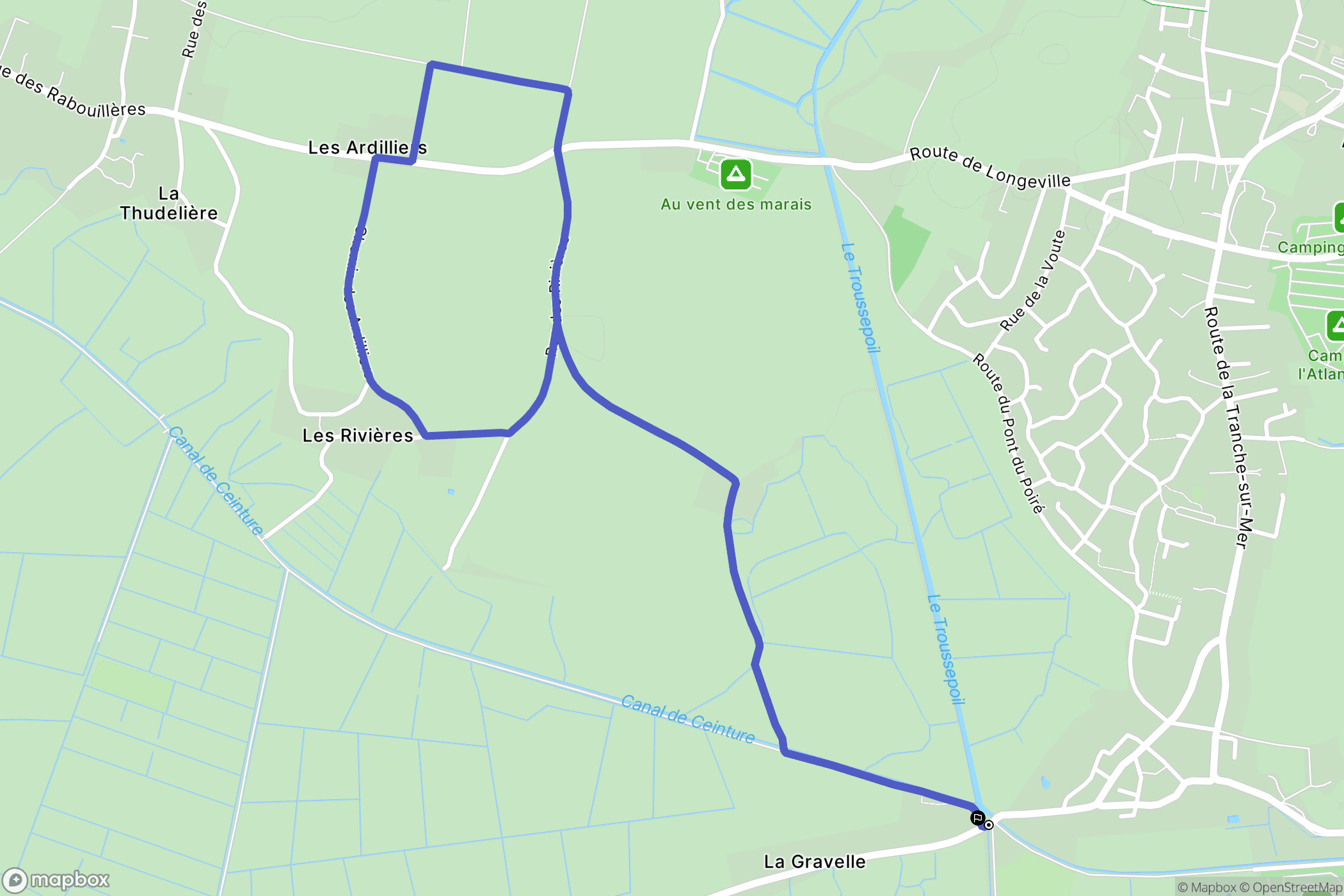 Angles : carte du parcours de randonnée - France