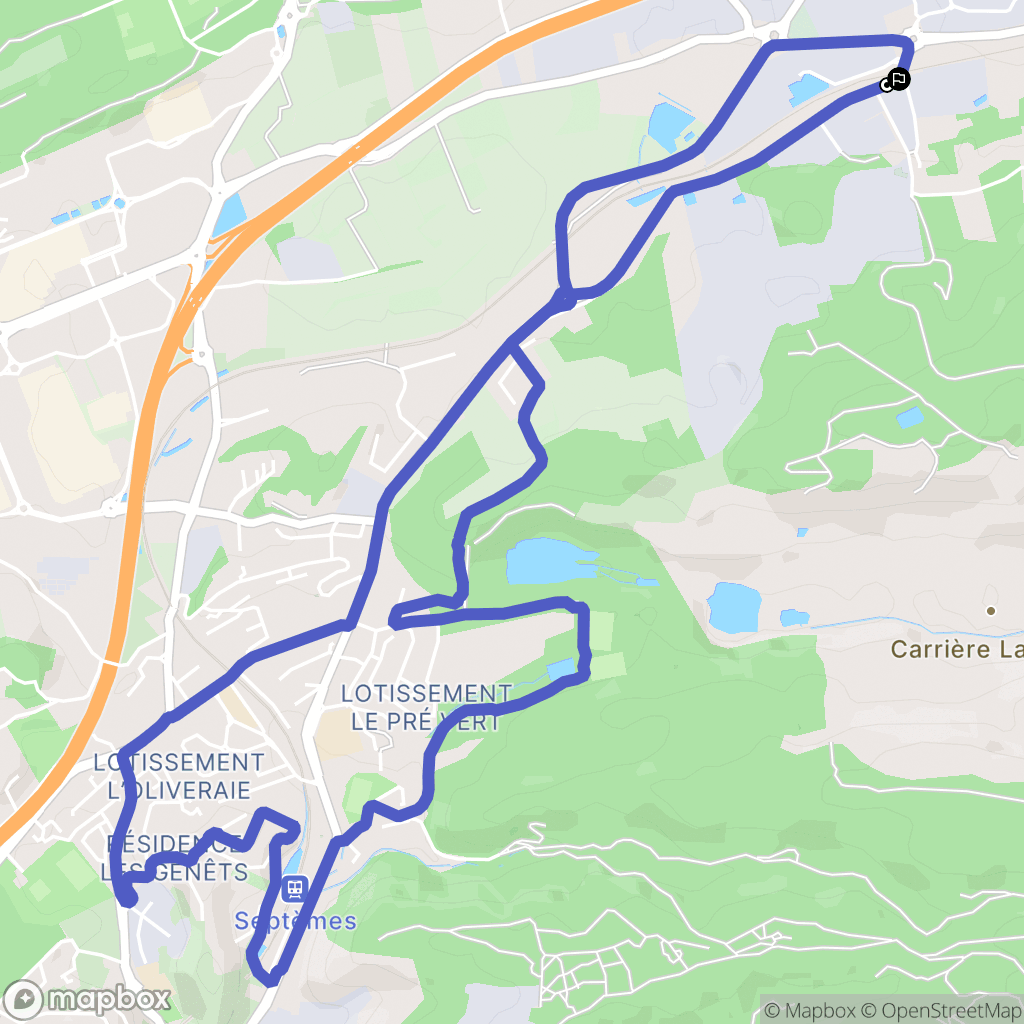 Bouc-Bel-Air : carte du parcours de randonnée - France