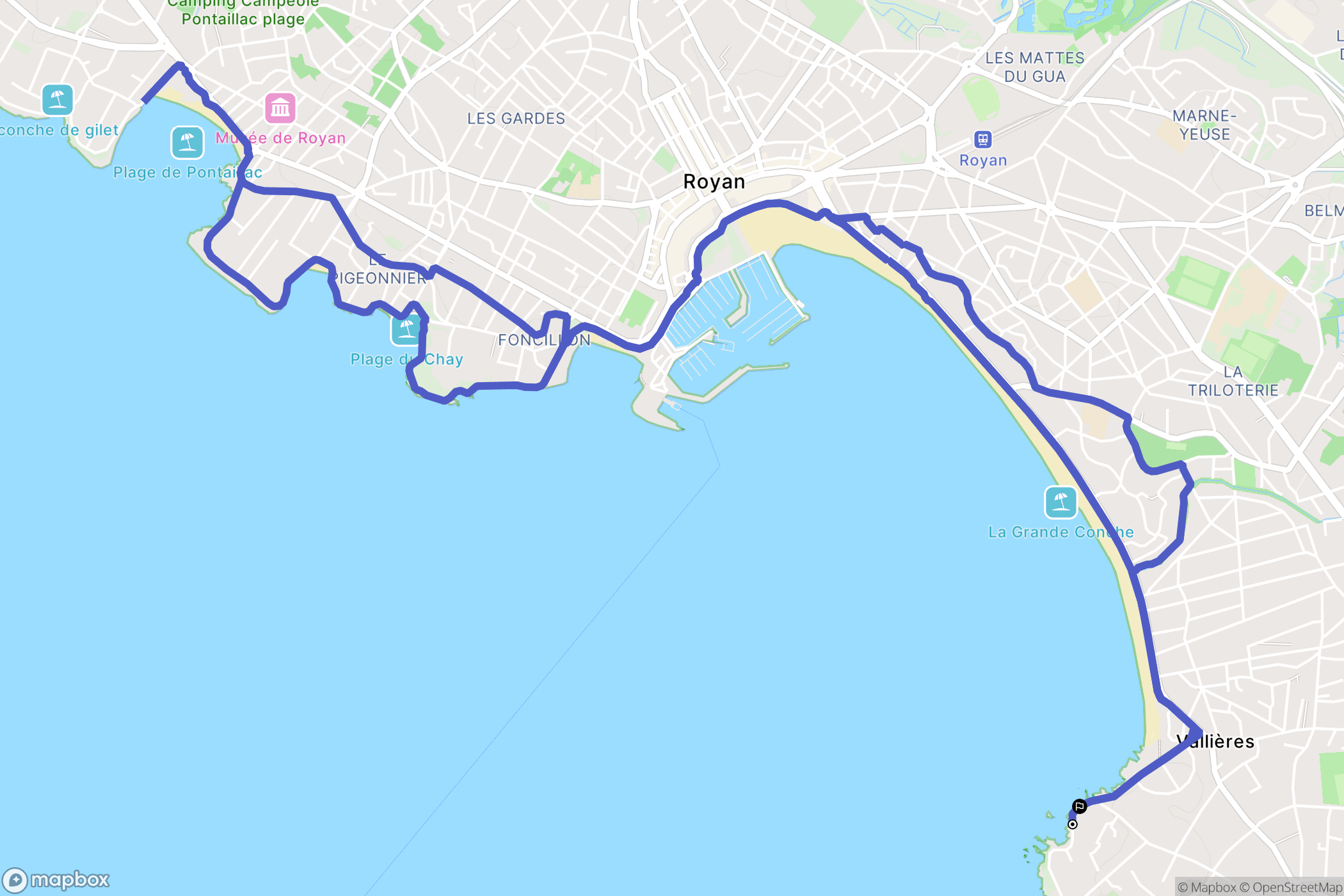 Saint-Georges-de-Didonne : carte du parcours de randonnée - France
