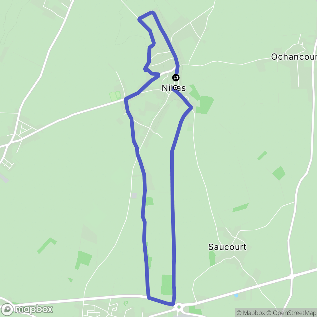Nibas : carte du parcours de randonnée - France
