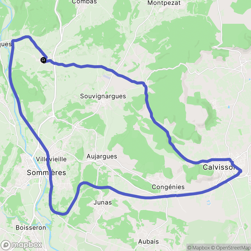 Fontanes : carte du parcours de randonnée - France