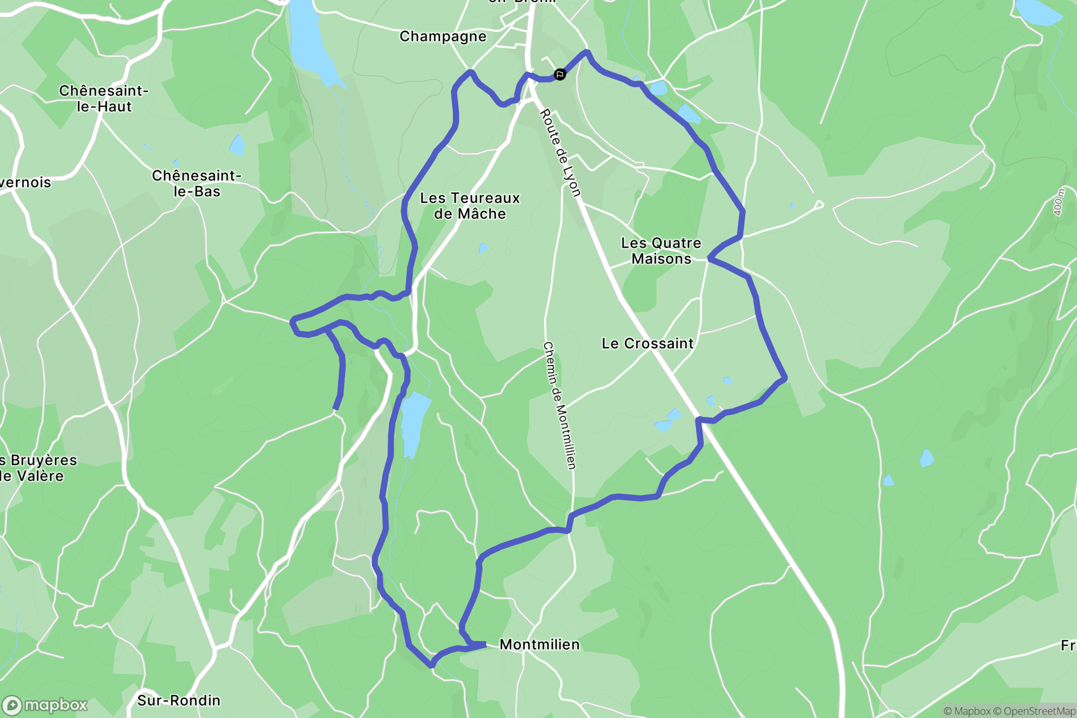 La Roche-en-Brenil : carte du parcours de randonnée - France