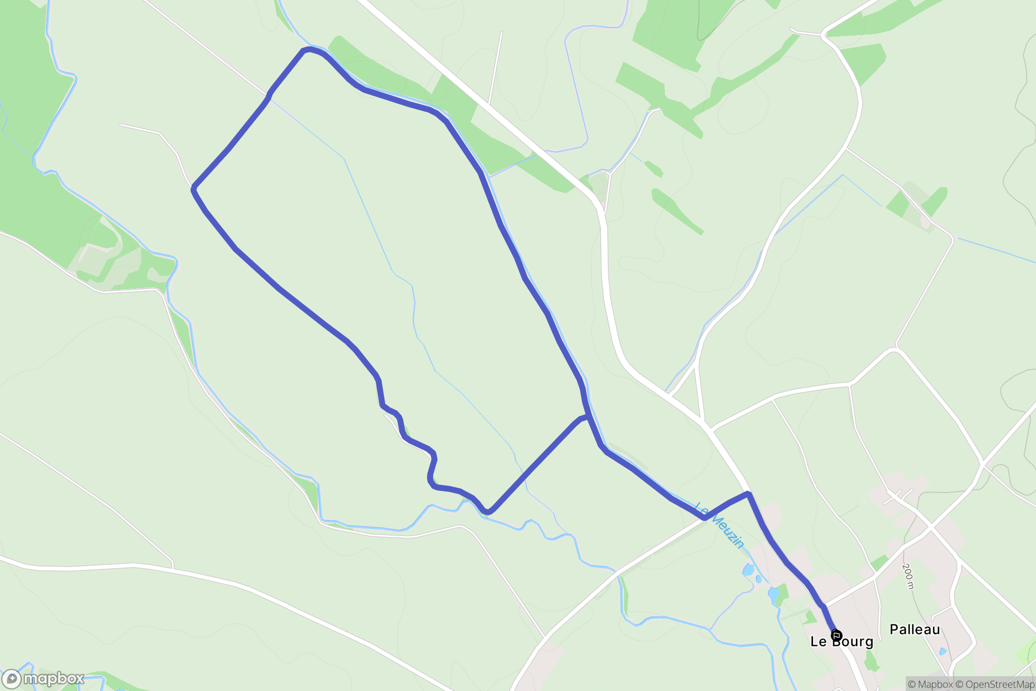 Palleau : carte du parcours de randonnée - France