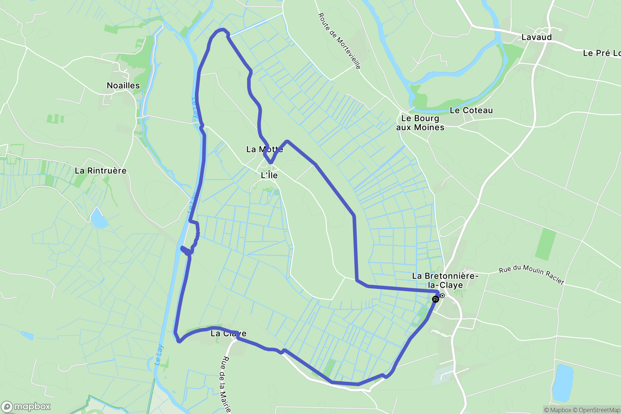La Bretonnière-la-Claye : carte du parcours de randonnée - France